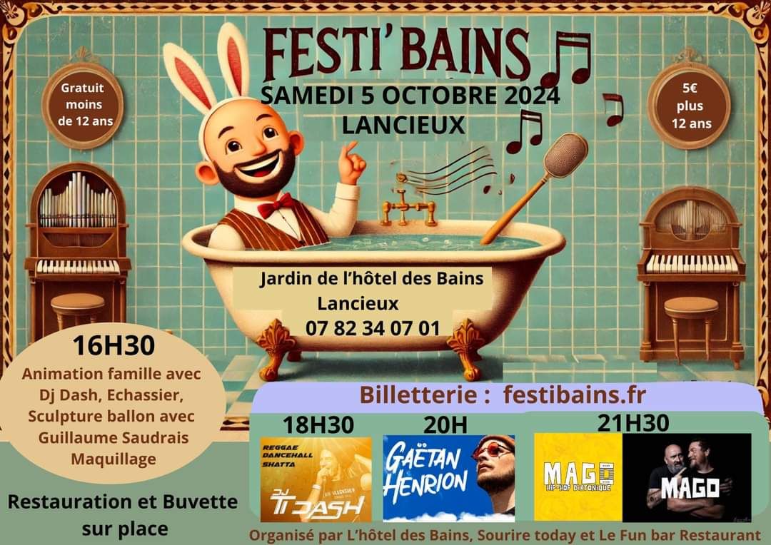 FESTIBAINS SAMEDI 5 OCTOBRE DE 16H30 A 23H