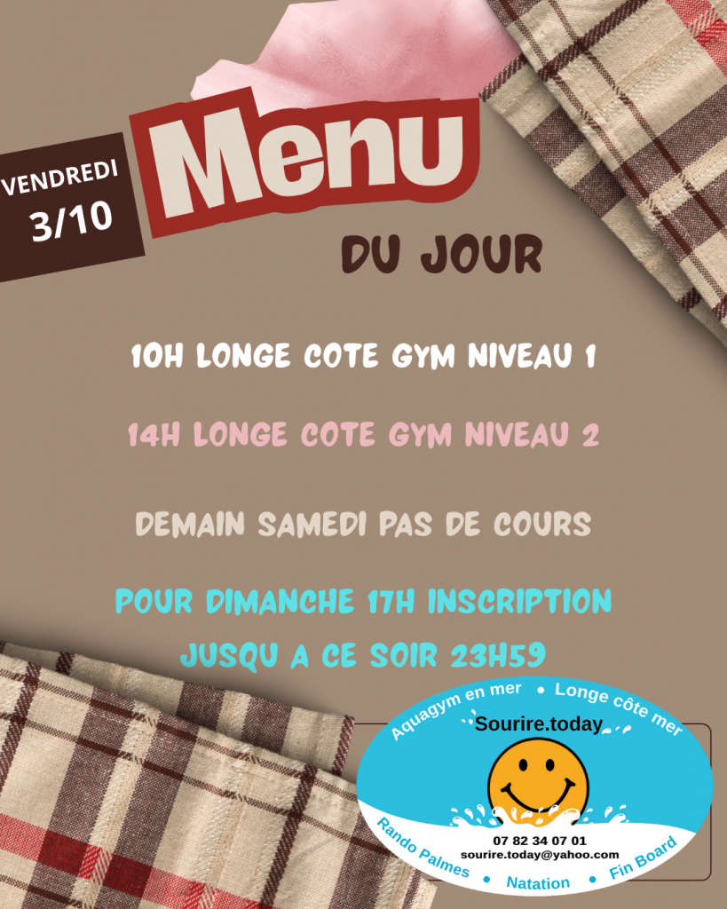 Publication Instagram menu du jour traditionnel creme et marron