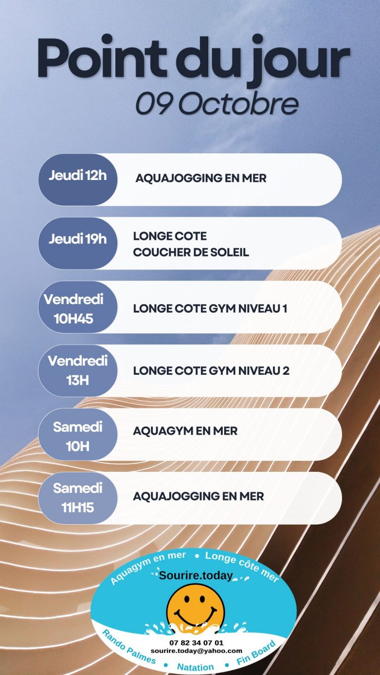 Point du jour jeudi 9 octobre 6 Story Instagram Programme du Jour Moderne Minimal Bleu Blanc