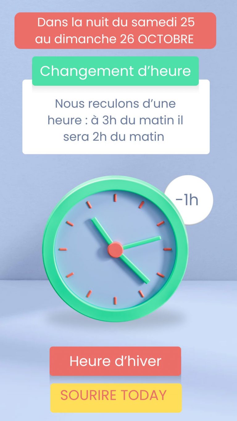 Attention changement d'heure 2 Story Instagram changement dheure passage heure hiver 3D